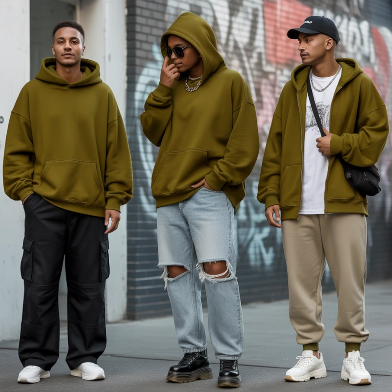 Streetwear-Outfit-Ideas-with-an-Olive-Hoodie.