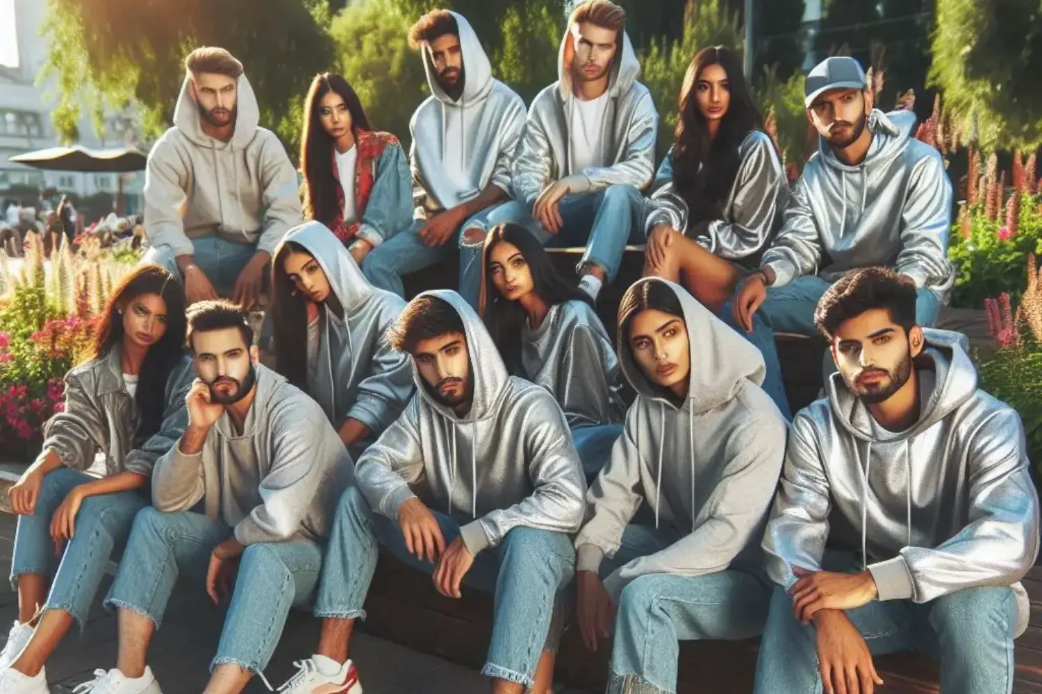 Casual-Silver-Hoodie-Outfits-with-Jeans-Sneakers.