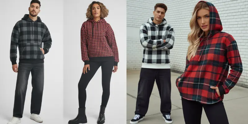 Checked Hoodie Looks for Men and Women